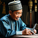 Traditional Bruneian Craftsmanship**

"A Bruneian artisan, fully clothed in traditional *baju melayu*, meticulously crafting a silver *kris* (dagger) in a workshop filled with ornate tools; safe for work, appropriate content, family-friendly, professional photography, perfect anatomy, correct proportions, well-lit, showcasing the intricate details of the craft. The scene should evoke the rich cultural heritage and skilled artistry of Brunei. Modest attire."

**