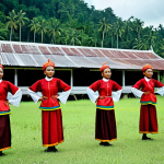 **

"A group of fully clothed Bruneian dancers performing a traditional dance in a village setting. The dancers are wearing modest, colorful costumes made of natural fabrics. Background shows lush greenery and traditional Bruneian houses. Safe for work, appropriate content, perfect anatomy, natural proportions, professional photography, family-friendly, well-formed hands, proper finger count."

**