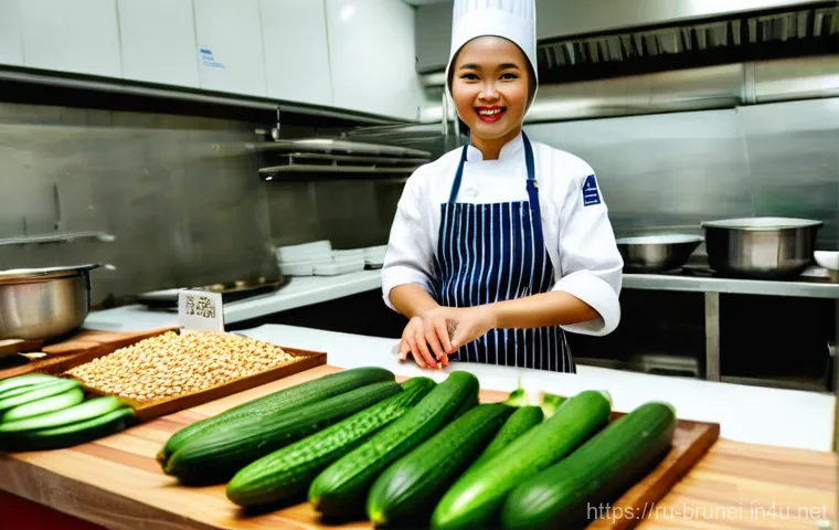 브루나이 요리 교실 - **Prompt:** A vibrant and engaging culinary class in a traditional yet modern Bruneian kitchen. A fr...