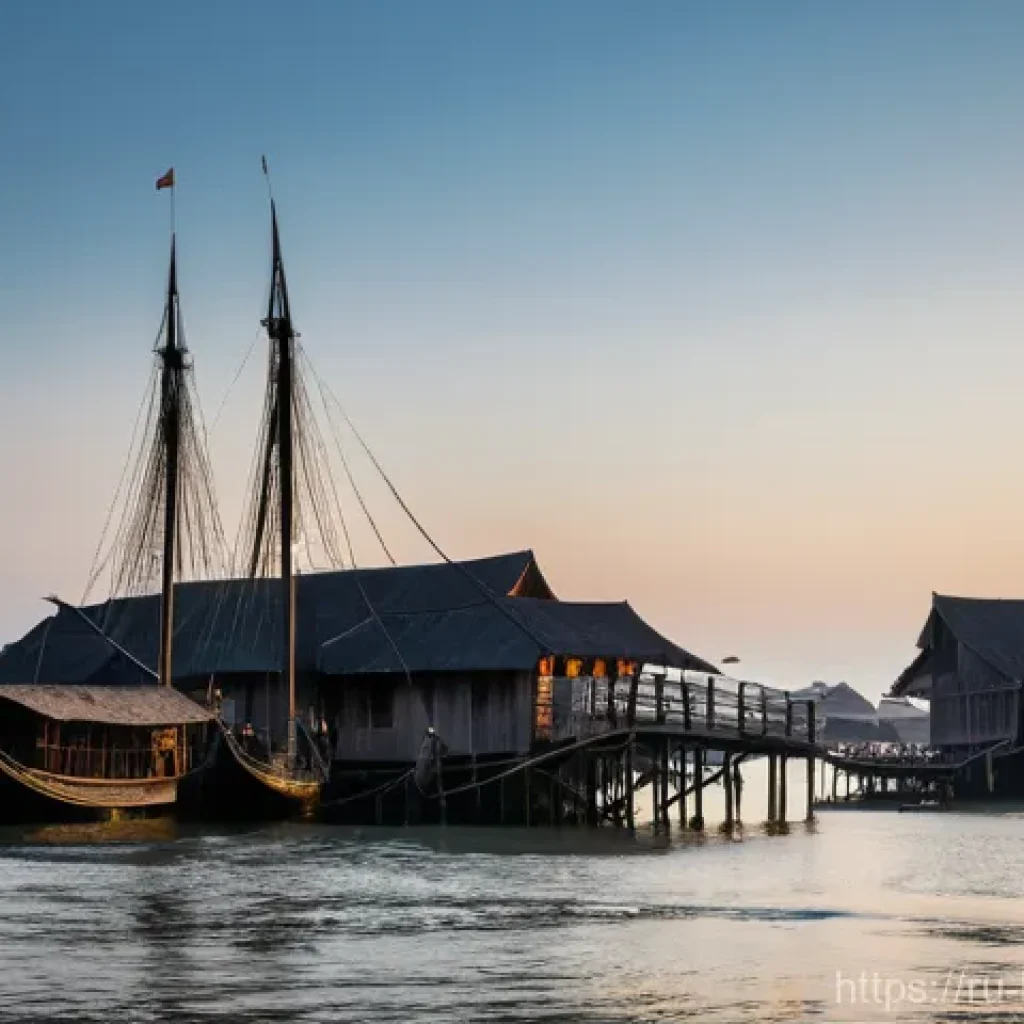 캄퐁 아예르 수상마을 - **Prompt:** A majestic panoramic view of ancient Kampong Ayer, often called the "Venice of the East,...