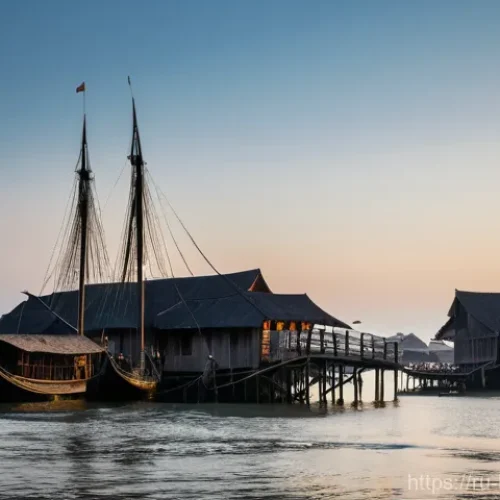 캄퐁 아예르 수상마을 - **Prompt:** A majestic panoramic view of ancient Kampong Ayer, often called the "Venice of the East,...