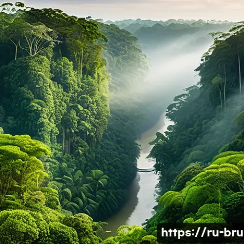 브루나이와 말레이시아 비교 - A serene tropical rainforest scene from Brunei’s Ulu Temburong National Park, showcasing lush green ...